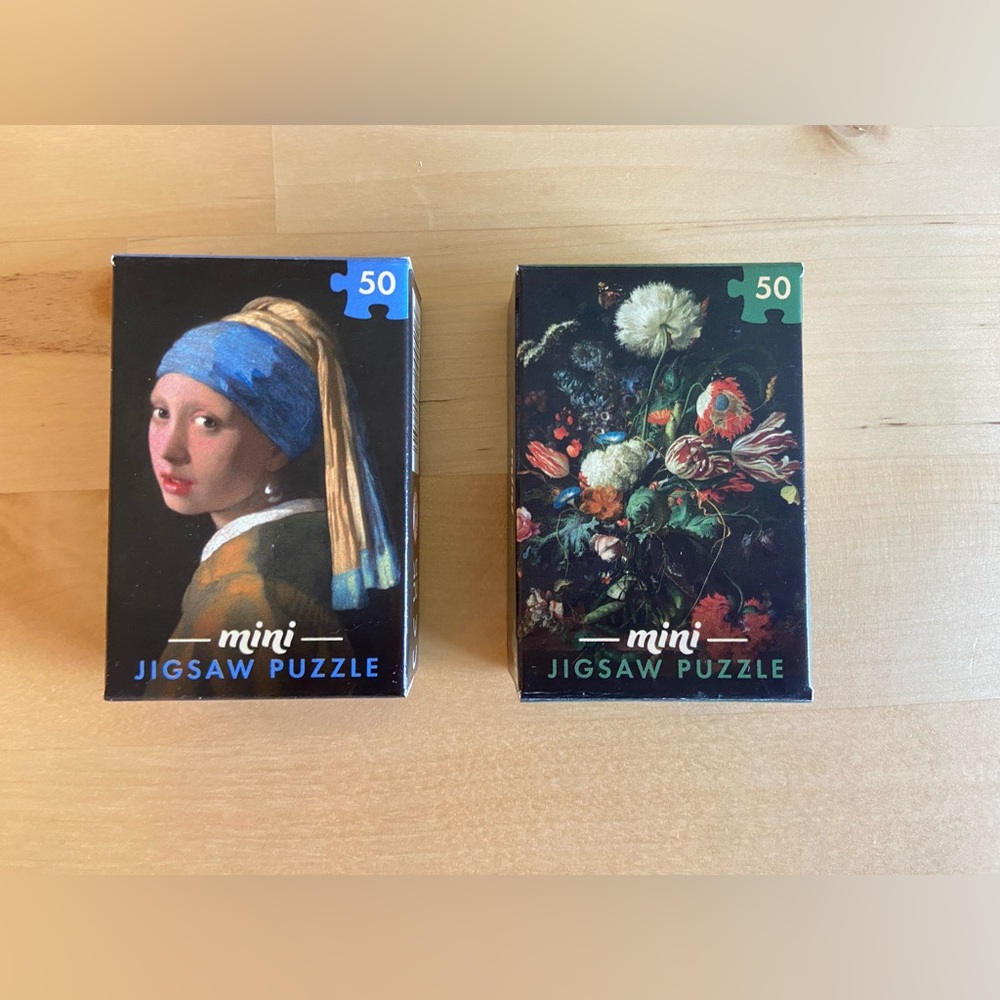 Set of two mini masterpiece puzzles of famous art pieces